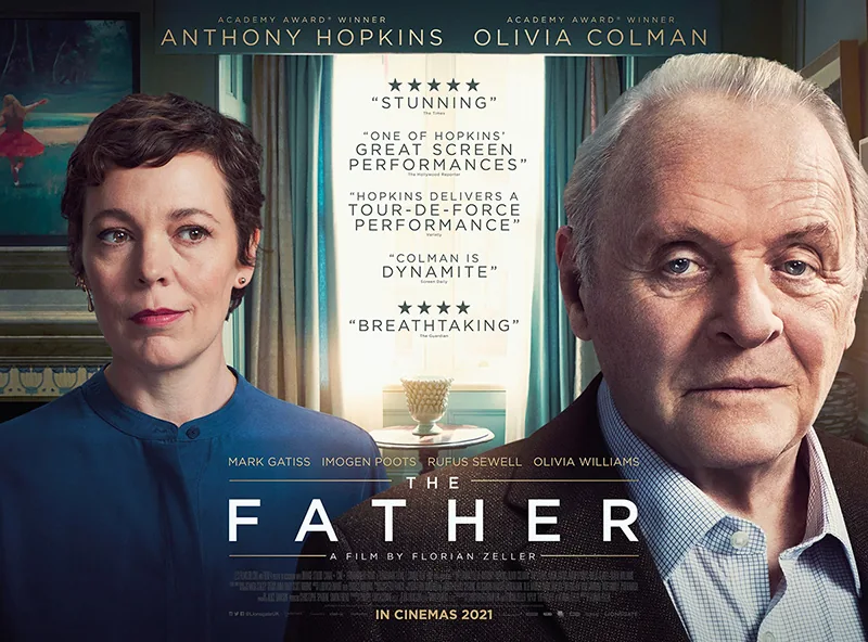 Poster for the film The Father starring Anthony Hopkins and Olivia Colman