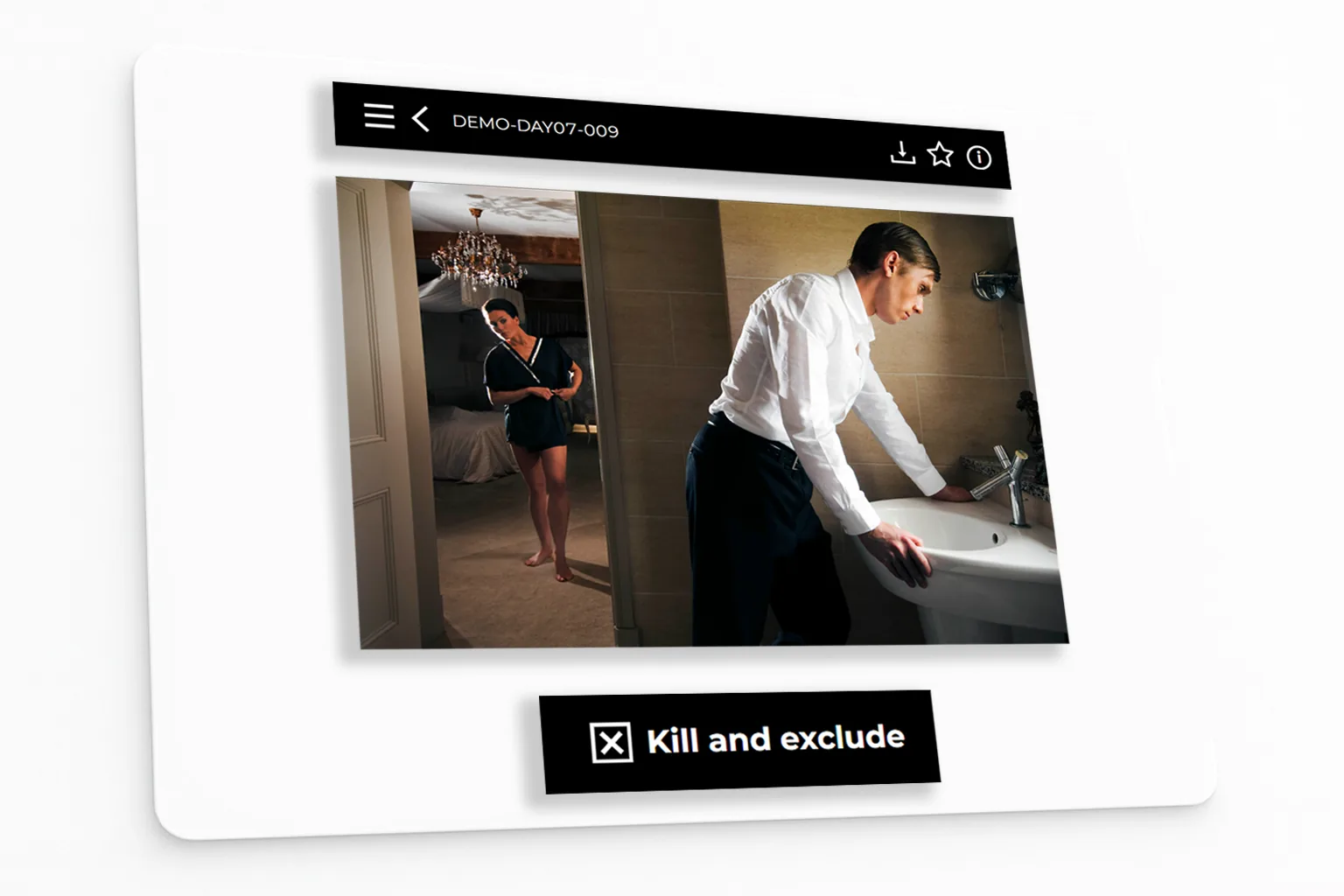 Image Approvals curation screen showing which stills are shared with talent