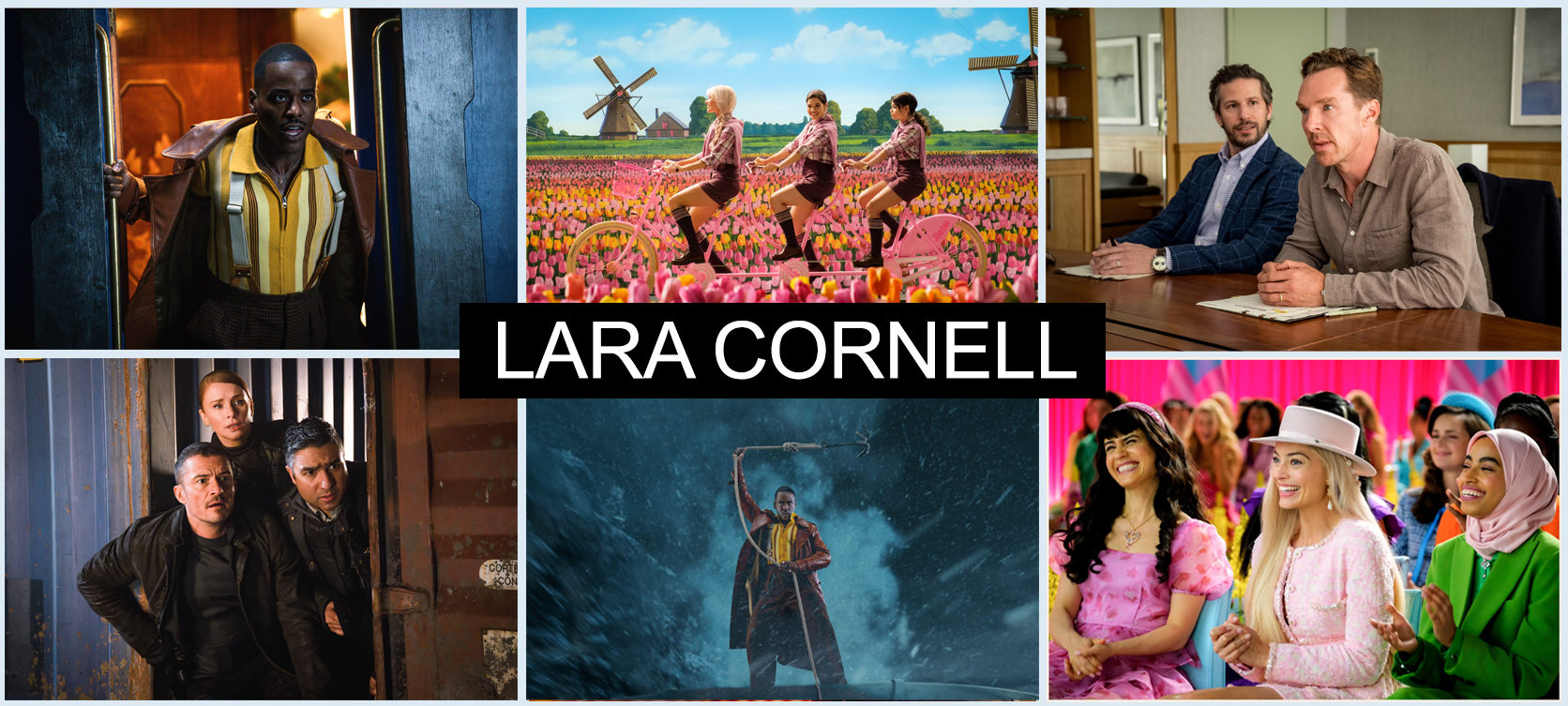 Banner image containing thumbnails of images taken by unit stills photographer, Lara Cornell.